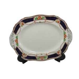 Royal Caledonia Oval Platter Colourful Imari Style 1930s Vintage 11" England